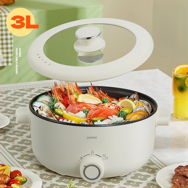 Електрически горещ съд 2-3 л с пара и мултифункционално готвене, алуминиев вътрешен съд, под 800 W, механично управление, 220 V