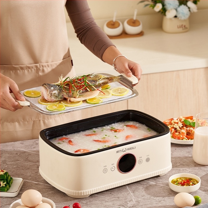 Домашен електрически пароварник с три нива, механично управление, 220V, модел Hg-zg06