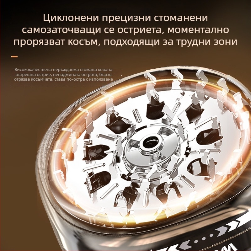 Мъжки електрически подстригвач за самобръсване, безчетков мотор, ножове от неръждаема стомана, двойно захранване