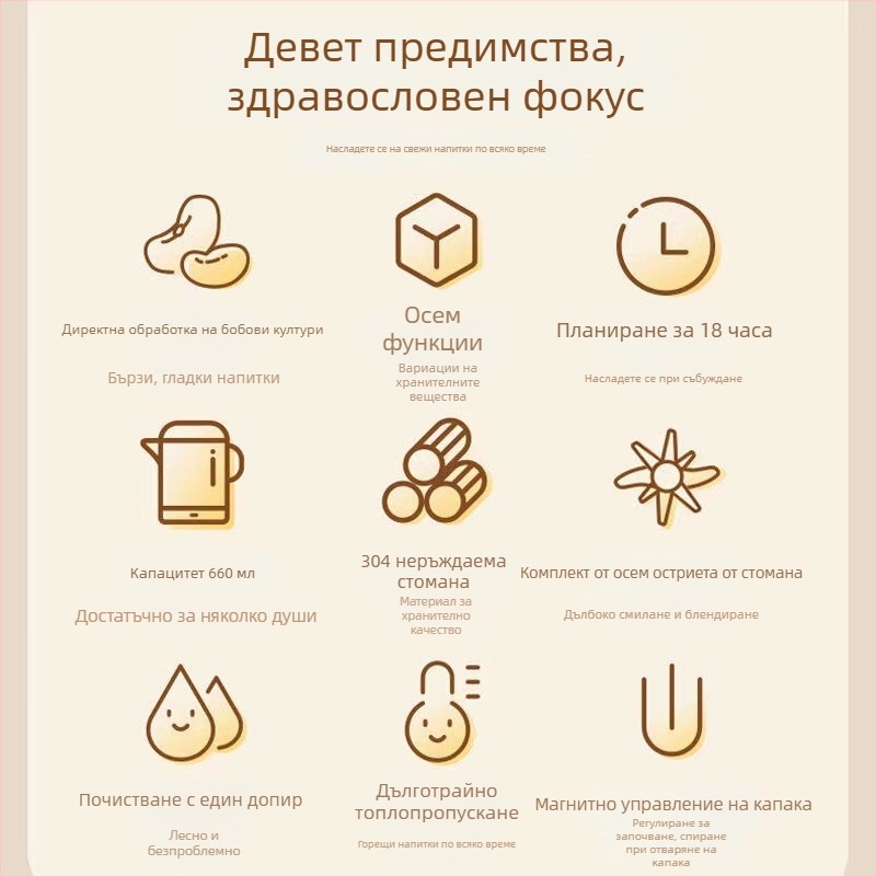 Домашна машина за соево мляко Little Raccoon DJJ, 220V, капацитет под 10 л, за 2–3 души, функция за предварително задаване, ниво на енергийната ефективност 1