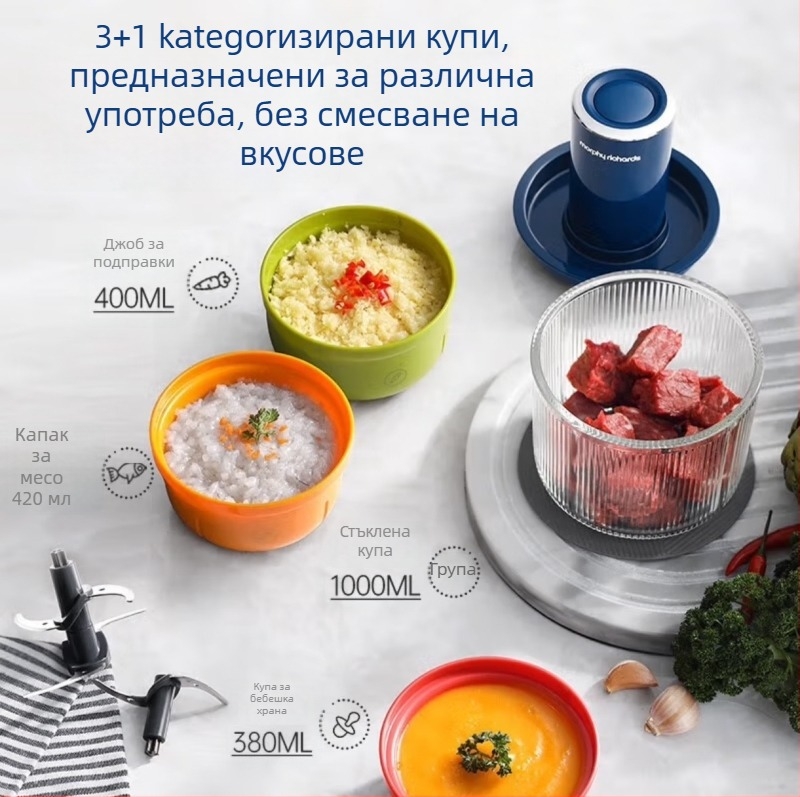 Месомелачка и многофункционална кухненска машина | капацитет 1–3 л | мотор под 10 000 об./мин | напрежение 110–240 V | корпус от неръждаема стомана