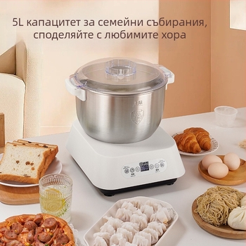 Домашна машина за месене на тесто с голям капацитет и автоматично ферментиране – интелигентна мултифункционална кухненска машина. Спецификации: 5–10 л, 111–240 V, 20000–29999 rpm, неръждаема стомана.