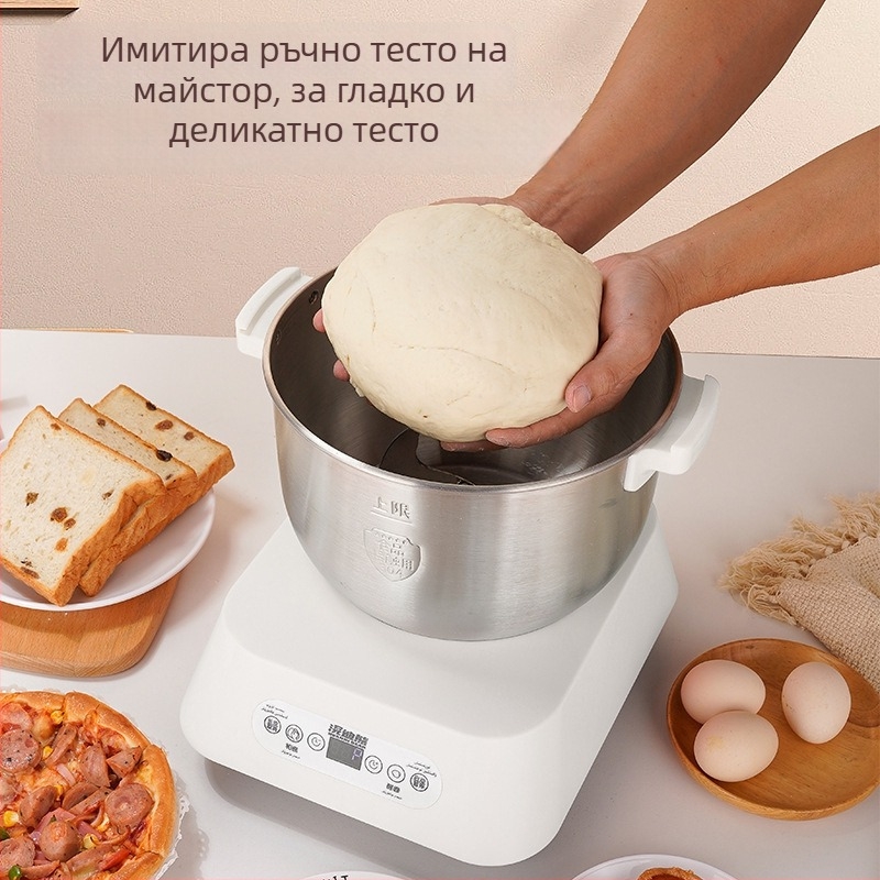 Домашна машина за месене на тесто с голям капацитет и автоматично ферментиране – интелигентна мултифункционална кухненска машина. Спецификации: 5–10 л, 111–240 V, 20000–29999 rpm, неръждаема стомана.