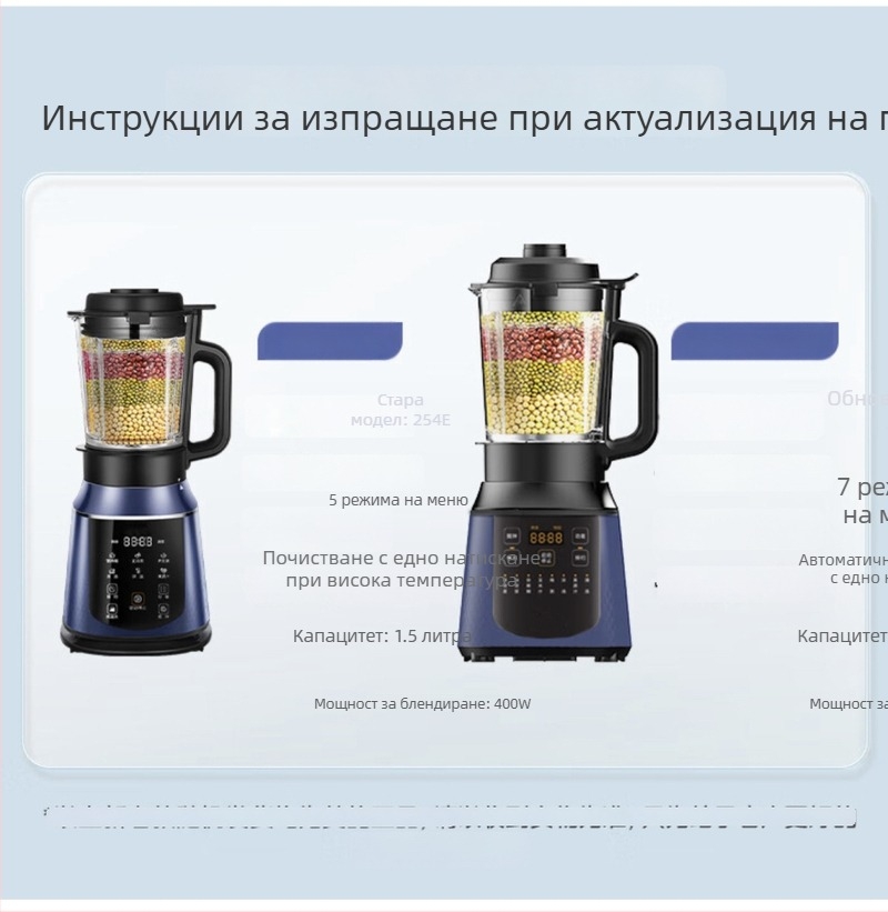 Мултифункционален кухненски блендер за соево мляко, сокоизстисквачка и хранителен робот — за 2–3 порции, ръчно управление, функция за изолация, капацитет 1,2 л или повече, триизмерно равномерно нагряване