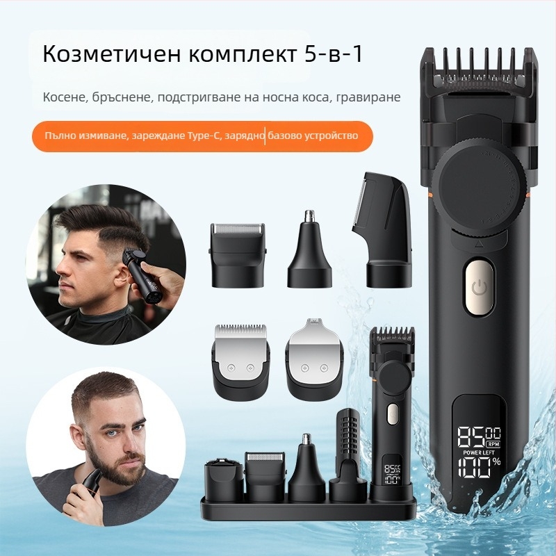 Lico шест в едно електрическо подстригване устройство, безчетков мотор, ножове от неръждаема стомана, вградена батерия 500–800 mAh, време на работа 1–3 ч, шум 36–45 dB