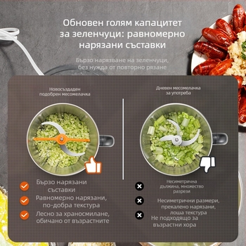 Supor месомелачка 1–3 л, корпус от неръждаема стомана, 2 скорости, механично управление, полуавтоматична