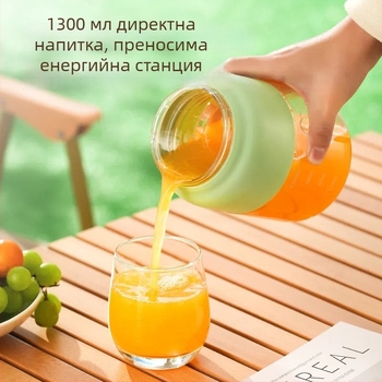 Портативна сокоизстисквачка - мултифункционална, 18000 об./мин, 5+ ножа, хранителен клас PC вътрешен съд, обем 1001-1500 ml