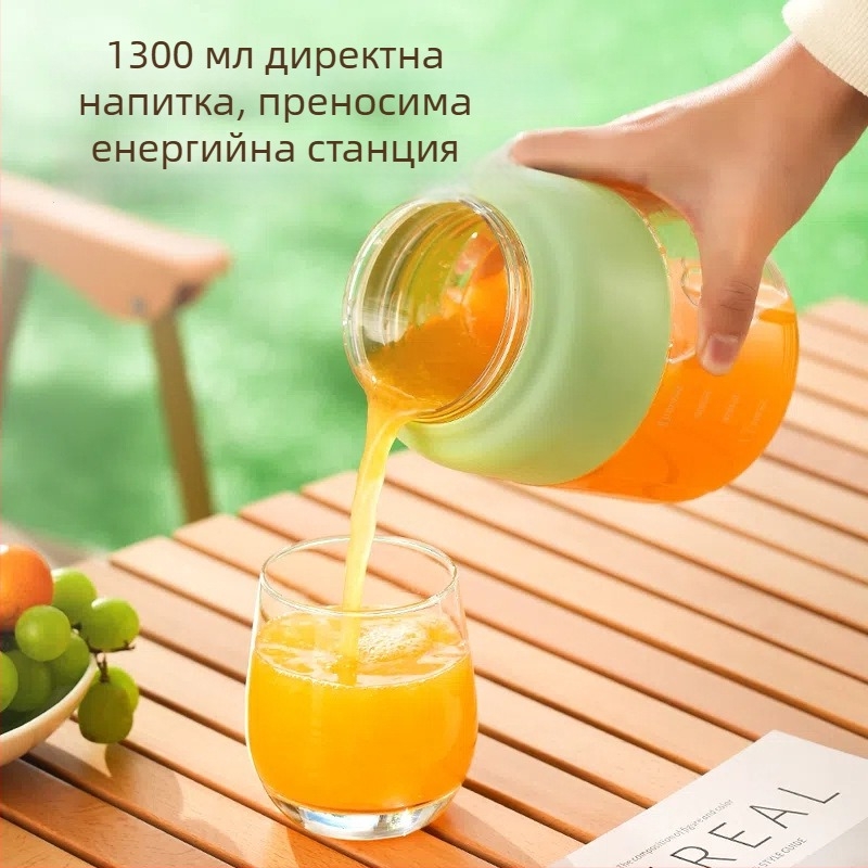 Портативна сокоизстисквачка - мултифункционална, 18000 об./мин, 5+ ножа, хранителен клас PC вътрешен съд, обем 1001-1500 ml