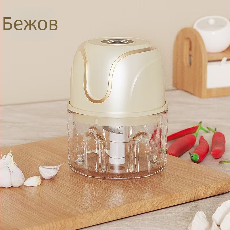 Електрическа месомелачка, чесън-машер и мини кухненски робот за бебешко пюре, безжичен и портативен, с 3 остриета, обем под 1 л, нисък шум