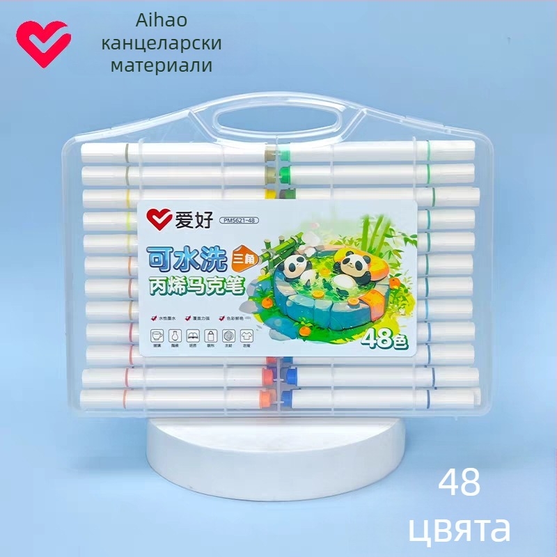 PM5621 водоизмиващ се акрилен маркер с триъгълна дръжка за детско рисуване