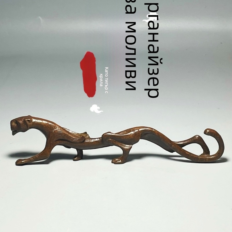 Метален държач за четки и перо за калиграфия, мотив Бял тигър-пазител, модел More Powerful, Xizang Music