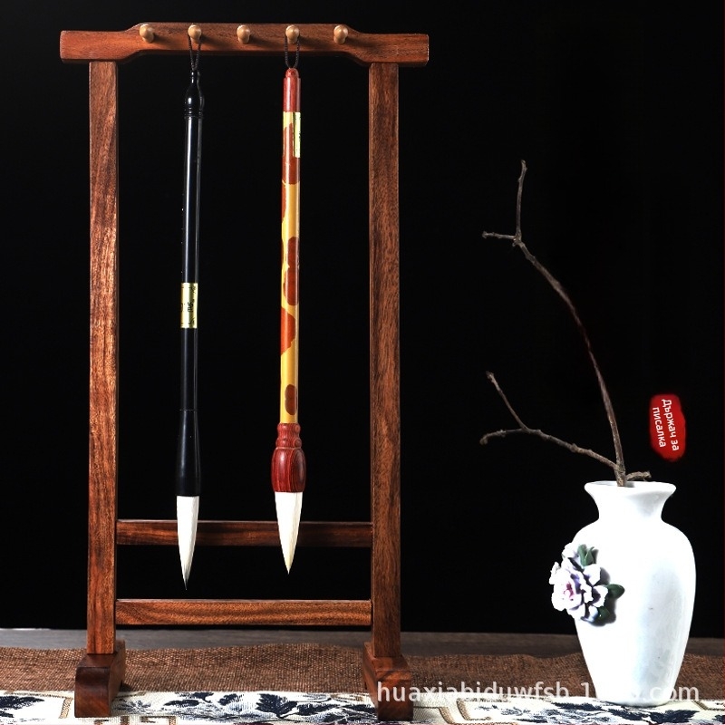 Японски стил дървена поставка за писалка – rosewood и beech дърво, модел Japanese Pen Holder, марка Zheng Yan penzhuang