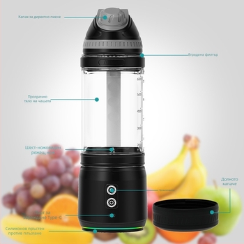 Портативна сокоизстисквачка с 5+ остриета, 20 001–22 000 об./мин, 250 W, капацитет 401–600 мл, вградена презареждаема батерия