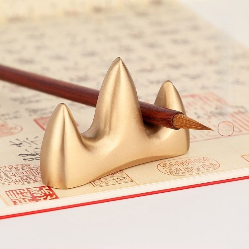 Латунен държач за писалки и четки, креативен многофункционален настолен декоративен аксесоар за калиграфия