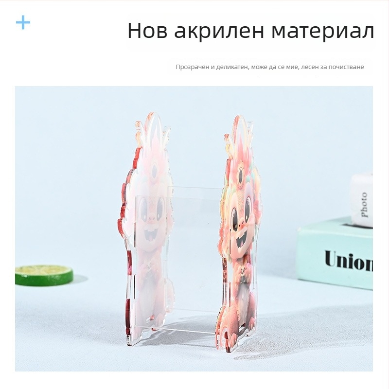 Акрилна поставка за моливи с персонализирано лого и текст, ученическа кутия за моливи с карикатурен дизайн, голям капацитет за бюро