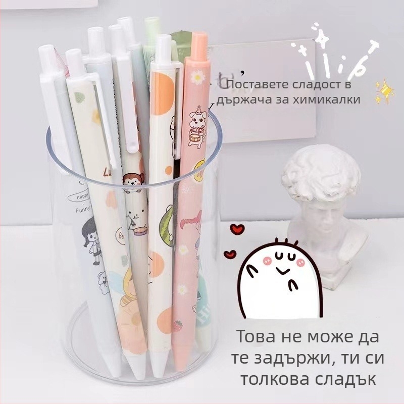 Кръгъл държач за писалки, кръгла форма, пластмасов корпус, модел: кръгъл държач за писалки