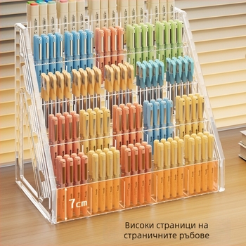 Десктоп държач за писалки и маркери, кутия за съхранение, PET материал, пет нива с 25 отделения, модел 2361769227216226048