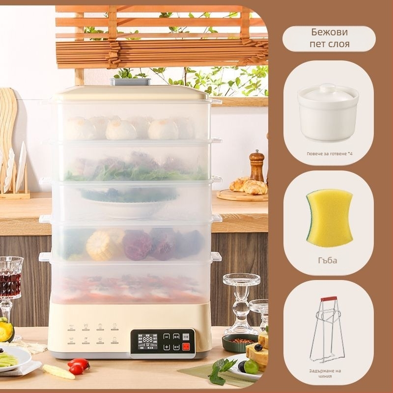 Електрическа пароварка, капацитет 6–8 л, еднослойна конструкция, 3C сертифицирана