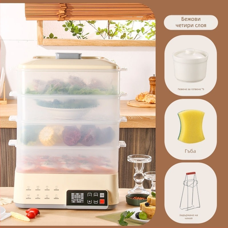 Електрическа пароварка, капацитет 6–8 л, еднослойна конструкция, 3C сертифицирана