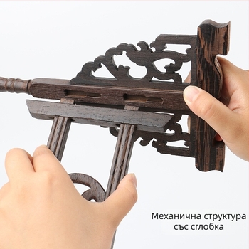 Дървен стенен държач за калиграфия – пера и четки, модел 001; дървен материал; персонализация налична