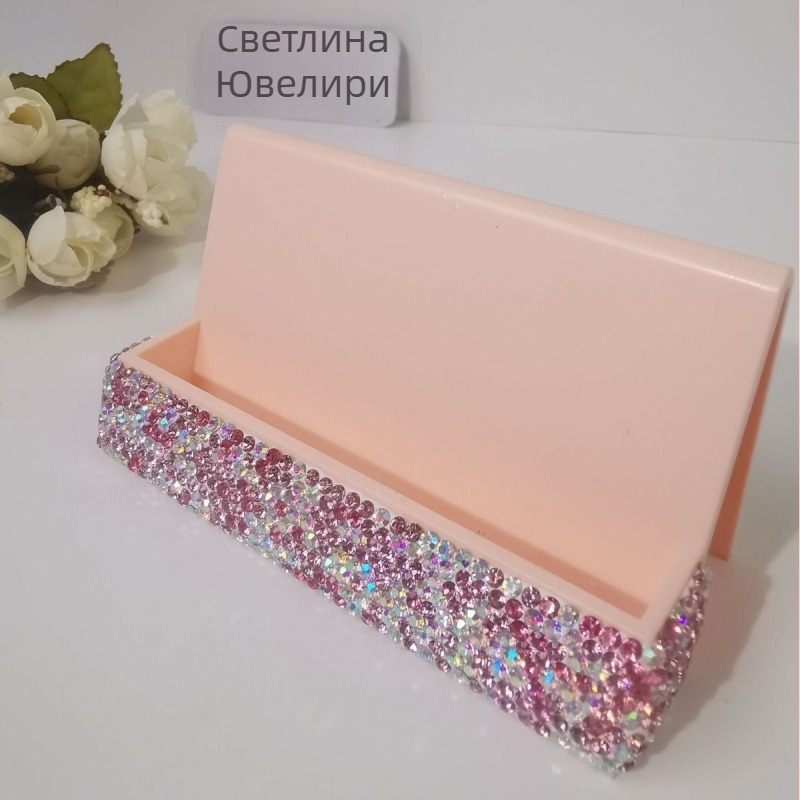 Държател за визитки с диамантена украса, едностранен дизайн, марка Starlight, модел: държател за визитки, подходящ за бизнес подарък