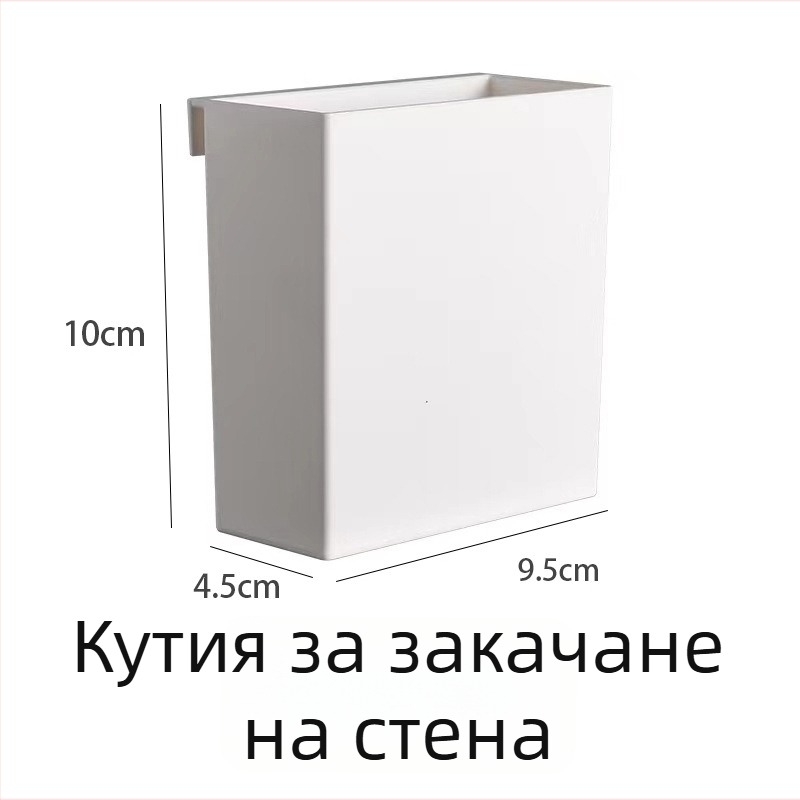 Стенно висящ органайзер за бюро — ABS пластмаса, 0.5 л, открит горен отдел за канцеларски материали и козметика