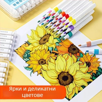 Акрилен маркер Hobby с триъгълен корпус, миещ се, за ученици