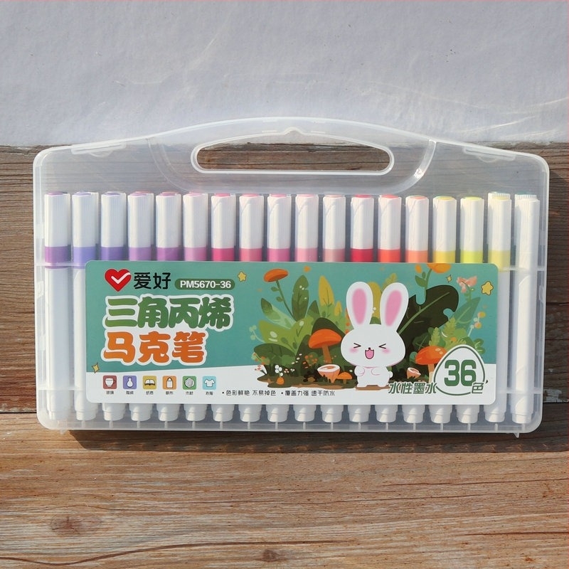 Акрилен маркер Hobby с триъгълен корпус, миещ се, за ученици