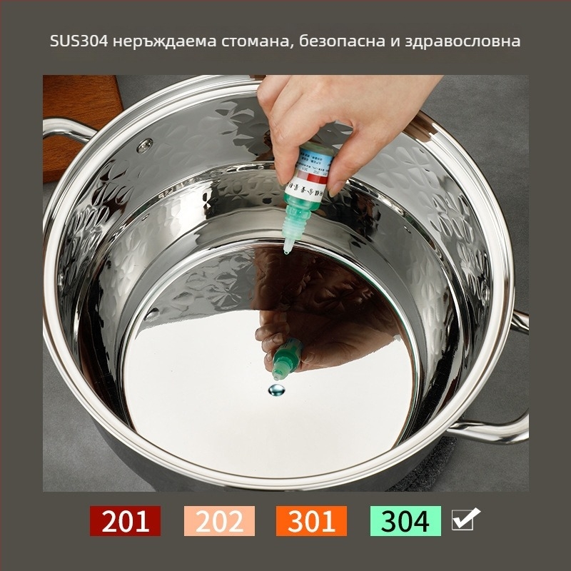 Триетажна пароварка от 304 неръждаема стомана с прозрачен капак – индукционна съвместимост, многослойно дъно