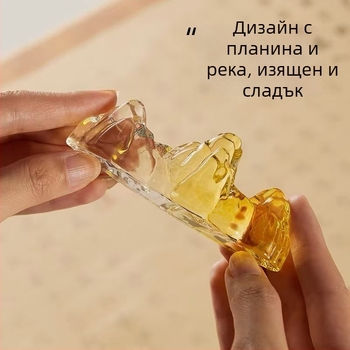 Кристален държач за писалки и четки с многоцветна глазура, дизайн планински пейзаж и река, китайски стил (Материал: кристал; Модел: държач за писалки; Лого: отпечатано; Персонализация: налична; Внос: Не; IP: Не)