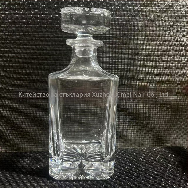 Кристален декантер за уиски – комплект, европейски стил, ретро лукс, включва капак и чаши, 6 части