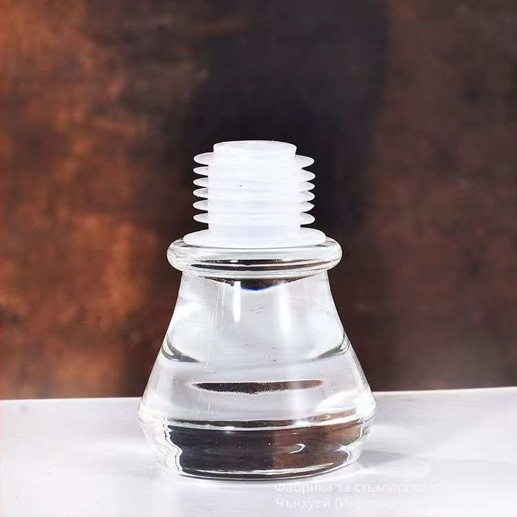 Стъклена бутилка за напитки, прозрачно стъкло, голям корем; 500 ml капацитет, тегло 480 g; материал: стъкло; стил: китайски стил.