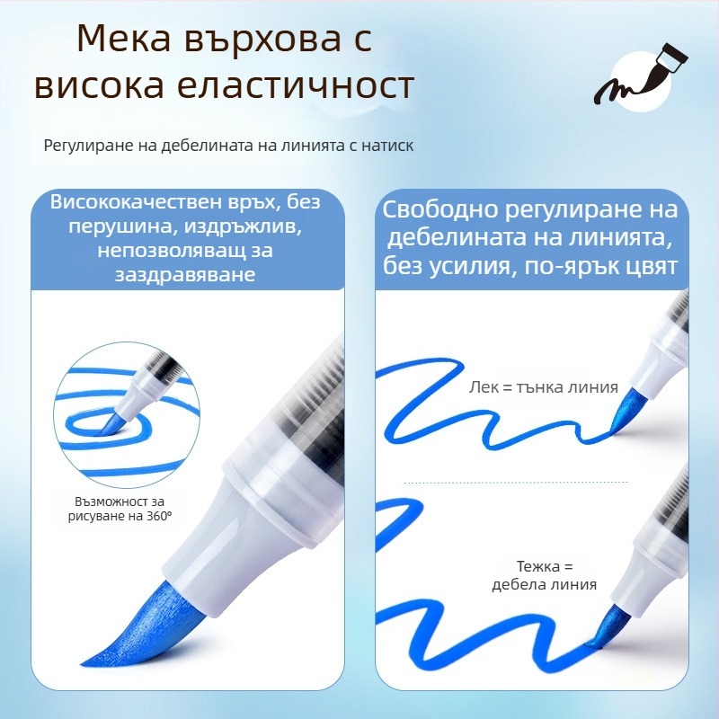 Touchmark директни течни акрилни маркери в чанта за моливи от оксфорд плат – мастило 2.4 g