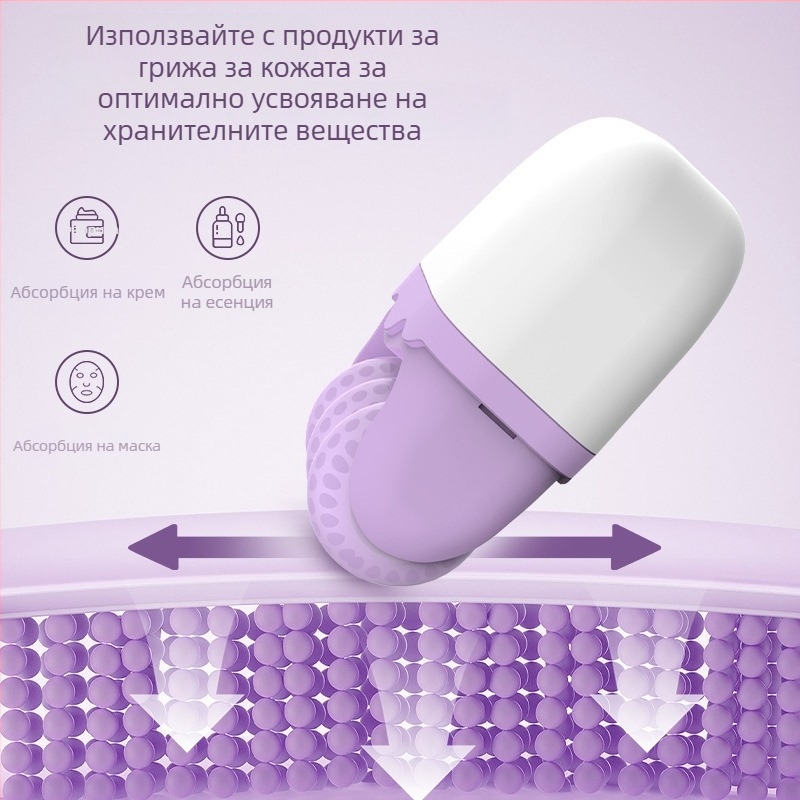 Леден ролер с две глави, 2-в-1 масажор за лице, ръчен тип, модел 0066, срок на годност 5 години
