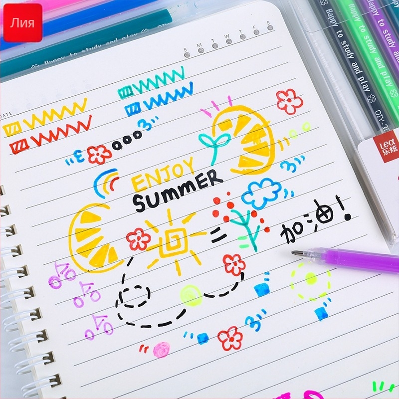 Контурна 3D желе писалка за рисуване | пластмасово тяло, опаковка 12 бр., печат на лого, лицензирана частна марка