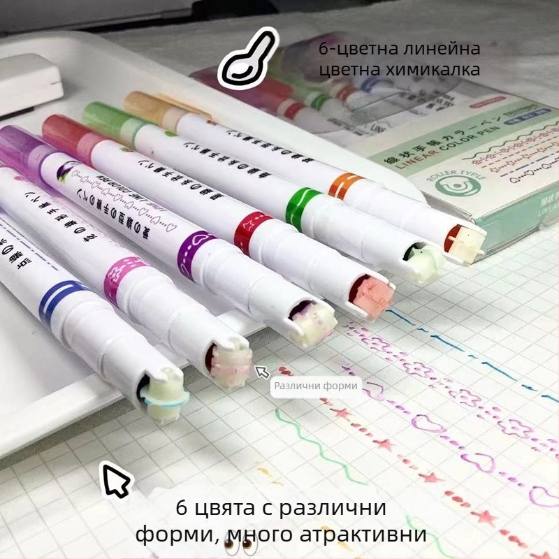 Carledy двустранна изтриваща флуоресцентна писалка с кръгла глава