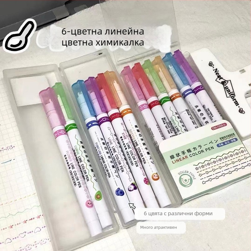 Carledy двустранна изтриваща флуоресцентна писалка с кръгла глава