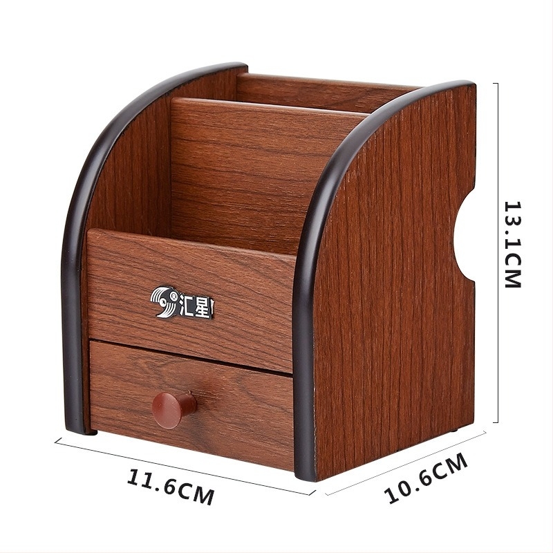 Huixing HX-1020 дървен квадратен държач за химикалки и настолен органайзер