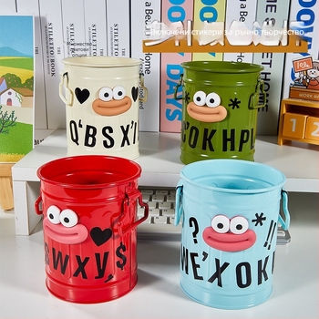 Метален държач за писалки, кръгъл, голям капацитет, модел BTSF, настолен органайзер