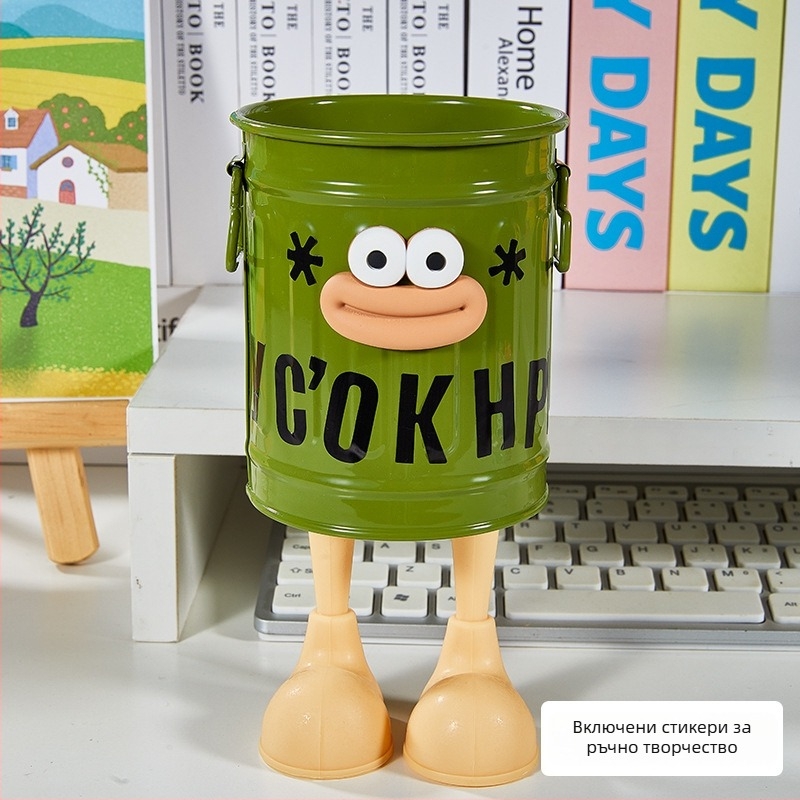 Метален държач за писалки, кръгъл, голям капацитет, модел BTSF, настолен органайзер