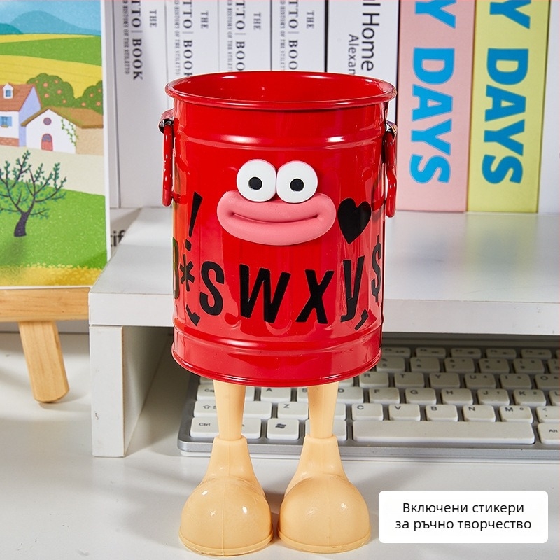 Метален държач за писалки, кръгъл, голям капацитет, модел BTSF, настолен органайзер