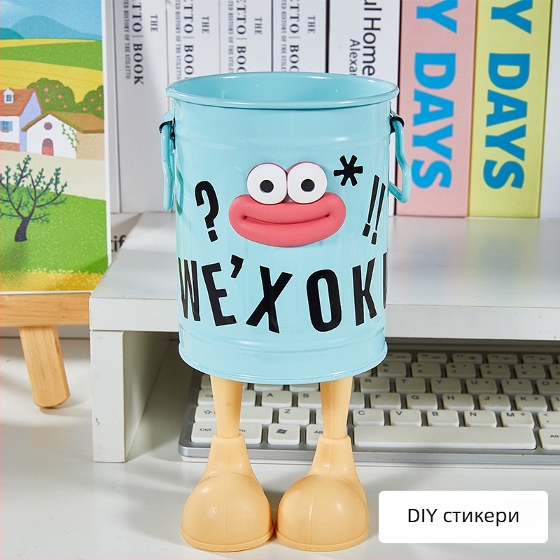 Метален държач за писалки, кръгъл, голям капацитет, модел BTSF, настолен органайзер