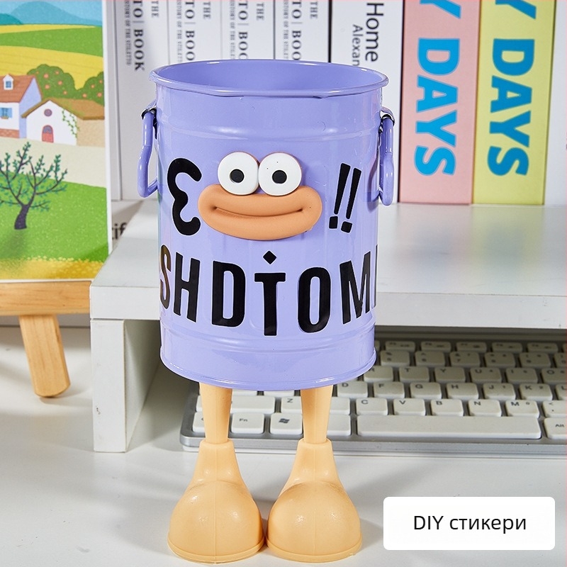 Метален държач за писалки, кръгъл, голям капацитет, модел BTSF, настолен органайзер