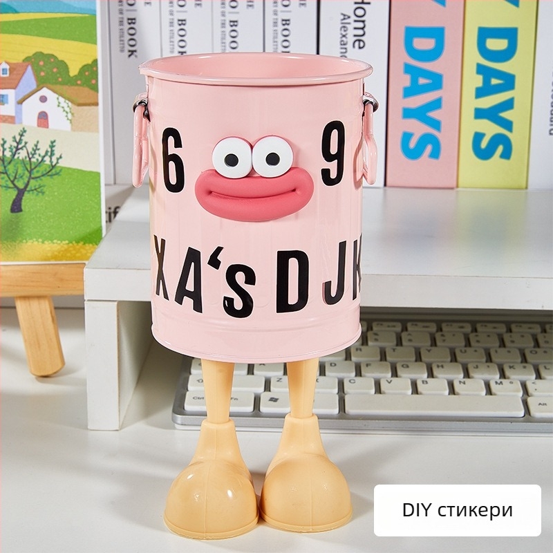 Метален държач за писалки, кръгъл, голям капацитет, модел BTSF, настолен органайзер