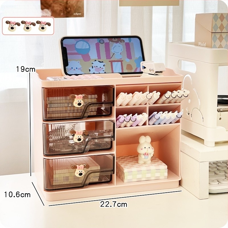 Десктоп държач за моливи, многофункционален органайзер за учебна маса, детска кутия за съхранение за ученици, пластмасова кутия за съхранение, персонален подарък