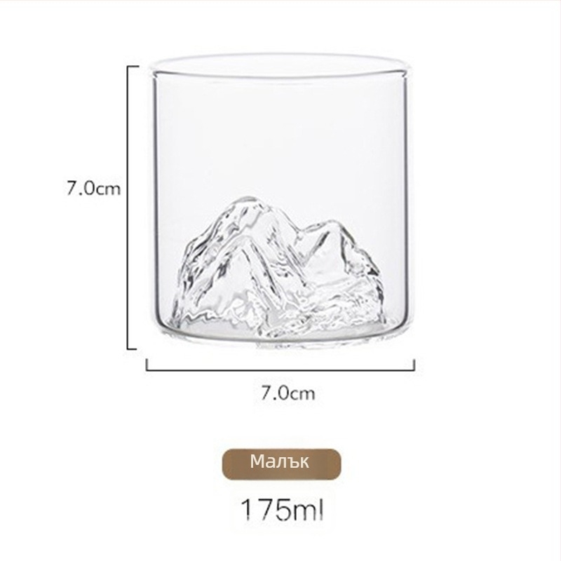 Уиски чаша Mount Fuji Straight Cup – боросиликатно стъкло, обем 101–200 мл, модерен минимализъм, печат на лого