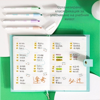 Deli S745 флуоресцентен маркер с шест меки върха, пластмасов корпус, кутия, модел S745, спецификации 288/24