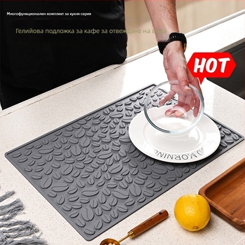 Силиконова подложка за филтър за вода, подложка за чай и чаши, нехлъзгаща се бар подложка, дренажна изолационна тава за кафе машина, персонализация
