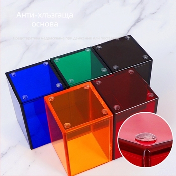 Акрилен държач за химикалки, квадратен настолен органайзер, персонализируем, без лого, налична частна марка