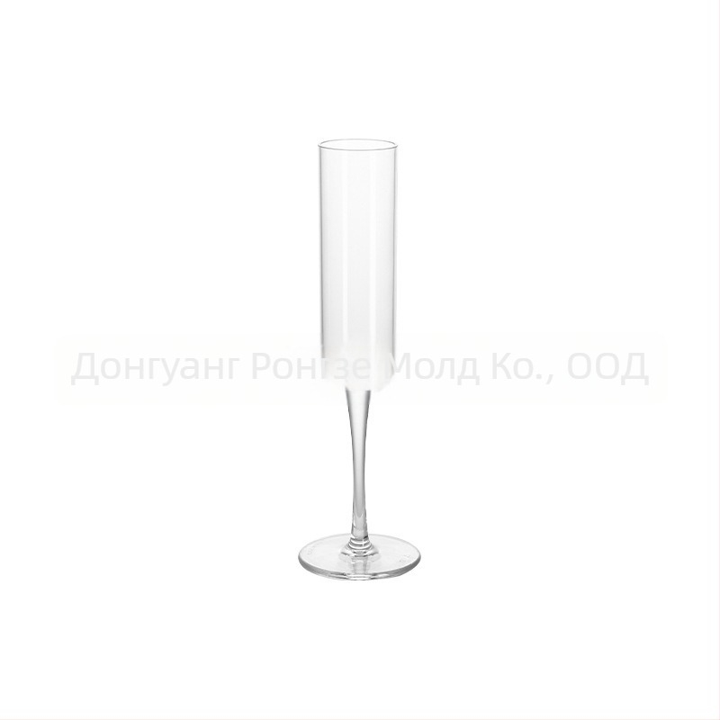 Пластмасова чаша за шампанско, прозрачен корпус, модерен стил, обем 101–200 ml, възможност за печат на лого